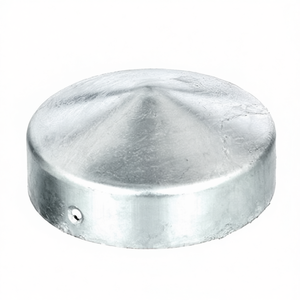 Hot-Dip Galvanized GAH <b>Post</b> Cap 100 mm <b>Round</b> Flat Garden Supplies Pack Size 10 - Product Image 3