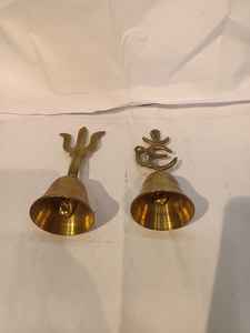 Brass Bell Indian Supplier Antique Handheld Calling Bell With Elegant Flower Design for Souvenirs Gift - Product Image 4