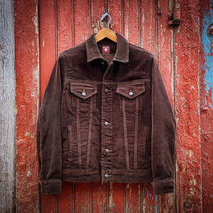 Veste de camionneur d'hiver pour homme, style streetwear, en velours côtelé chaud, boutonnée, avec doublure en sherpa, col montant, hauts en velours côtelé pour homme - Product Image 5