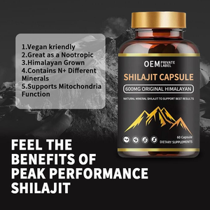 OEM/ODM <b>Himalayan</b> <b>Shilajit</b> Capsules 500mg <b>Pure</b> <b>Shilajit</b> Extract 50% Capsules Rich in Fulvic Acid for Energy & Stamina Support - Product Image 5