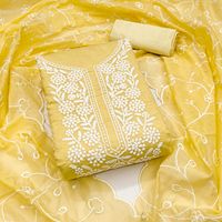 Santoon Tissu pur lourd exclusif avec 2 patchs brodés Robe de costume pakistanaise Duppata Vêtements indiens et pakistanais