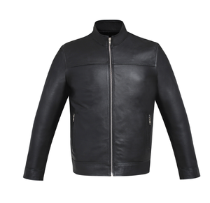 Chaqueta de motorista de cuero genuino desgastado de alta calidad personalizada estilo clásico cuello alto transpirable invierno satén oveja 4XL patrón - Product Image 4