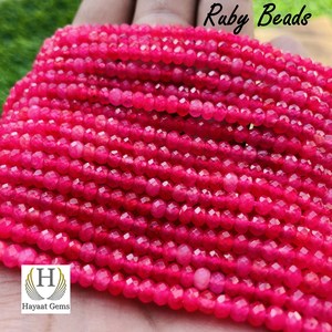 <strong>Ruby</strong> Cut Faceted Red Beads <strong>Strings</strong> 8mm Crystal CN Gemstone Loose Drilled Jewelry Making Gift HAYAAT GEMS Third Party Certified - Product Image 4