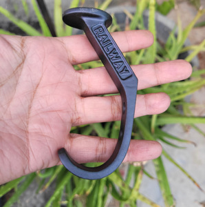 Mate Black <b>Cast</b> <b>Iron</b> Wall Mounted <b>Coat</b> <b>Hooks</b> & Keychain Hangers Railway Nail Style - Product Image 2