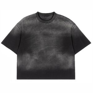 เสื้อยืดสำหรับผู้ชายเสื้อผ้าแนวสตรีทฮิปฮอปสำหรับทุกเพศผ้าฝ้าย100% ธรรมดาโอเวอร์ไซส์ผ้าซักหนักน้ำหนักมาก - Product Image 1