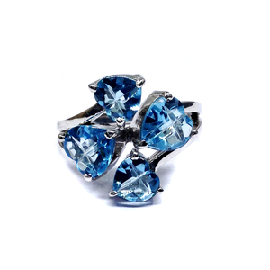 Bague personnalisée de créateur en argent sterling 925 faite à la main classique en topaze bleue naturelle pour femme - Product Image 6