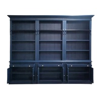 Bibliothèques à trois baies Bibliothèque en bois Étagères à livres Armoire pour meubles de bibliothèque Style européen Meubles de maison à prix abordables