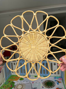 Boho Chic Rattan Plate for Weddings: Eco-Friendly Handwoven Vietnam Rattan Plate & <b>Placemat</b> Set Brings Coastal Dining Flair - Product Image 6