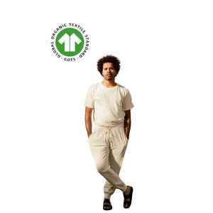 <b>Men</b> Organic Cotton Jogger Pants Natural 5.4 oz Jersey Breathable with <b>Stretch</b> Waistband and Ribbed Leg Cuffs - Product Image 5