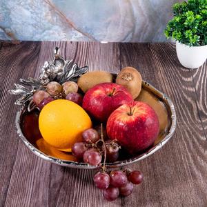 Bol à fruits décoratif en aluminium avec nickelage Forme ronde Design élégant Excellente qualité pour les bols de service - Product Image 6