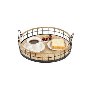 Plateau à cupcake et verres à vin en bois, design dernier cri, avec poignée en métal, forme ronde pour meilleure vente, livraison gratuite - Product Image 5