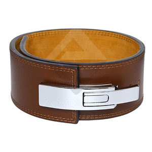 Cinturón de palanca de cuero de vaca de alta calidad para levantamiento de pesas Gimnasio Logotipo personalizado Powerlifting Fitness Protector con logotipo de alta visibilidad - Product Image 1