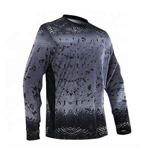 Camisa de pesca UV con ventilación de malla de manga larga personalizada para hombre con protección solar UPF50 + y poliéster Spandex que absorbe la humedad - Product Image 5