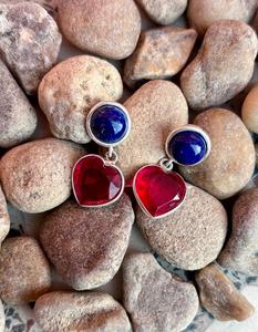 ต่างหูเงินทับทิม925ทำมือ Lapis Lazuli ทำด้วยมือต่างหูเงินสเตอร์ลิง925ต่างหูผู้หญิงสวย - Product Image 6