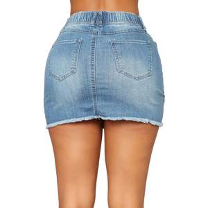 Minifalda vaquera plisada a la moda de tiro medio para mujer sexy Y2K, minifalda con cinturón, Faldas vaqueras - Product Image 2