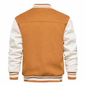 Veste universitaire en cuir noir de haute qualité avec broderie personnalisée 2025, pour hommes, simple, d'hiver, de plein air, de baseball, décontractée, OEM, vente en gros, taille - Product Image 4