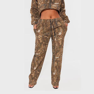 Pantalones holgados de cintura alta personalizados con cinta en la espalda Lady Real Tree Jungle Print Camo Forest Hunting Senderismo Conjuntos de chándales para mujer - Product Image 4