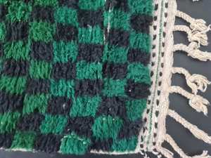 Haute qualité Beni Ourain tapis Tribal vert à carreaux marocain Azilal laine tapis haute Pile tapis pour salon décor à la maison - Product Image 3