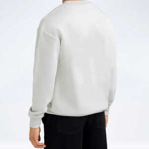 Sweat-shirt à col rond 100% coton personnalisé pour hommes 350gsm pull en polaire vierge tricoté uni à manches longues - Product Image 5