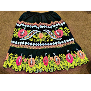 Women's High Quality Polynesian <strong>Tribal</strong> Clothing Flowy High Waist Polyester Dress Embroidered <strong>Skirt</strong> School