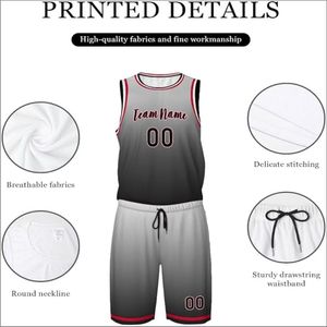 Maillot de basket-ball unisexe personnalisé avec logo imprimé numériquement, vêtements de sport en polyester de haute qualité, respirant, antibactérien, anti-UV, taille plus - Product Image 5