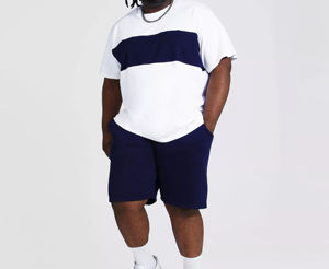 Conjunto de verano para hombre, camiseta de manga corta de talla grande, pantalones cortos de Color sólido, ropa de calle transpirable para gimnasio para deportes al aire libre - Product Image 5