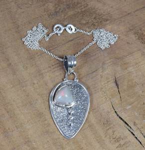 Collar de Plata de Ley con Ópalo Etíope, Piedra Preciosa, Piedra de Nacimiento de Octubre, Hecho a Mano, Elegante y Único, Regalo para Mujer - Product Image 2