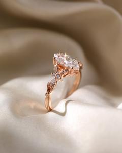 12x6mm Marquise Cut Moissanite Engagement Ring | Side Accent <b>Stones</b> | Gold Silver Bridal Wedding Fine Jewelry OEM - Product Image 6