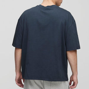 เสื้อยืดเอวลอยทรงโอเวอร์ไซส์สำหรับผู้ชายเสื้อยืดคอกลมผ้าเฟรนช์เทอร์รี่ใส่พอดีตัวออกแบบได้ตามต้องการ300 GSM - Product Image 2