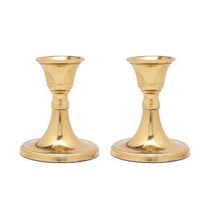 Juego de Portavelas de Metal Dorado IBS de la Mejor Calidad, 2 Piezas, Hechos a Mano, Resistentes al Calor, Forma de Pilar, MOQ Bajo, Entrega Rápida para Decoración del Hogar - Product Image 1