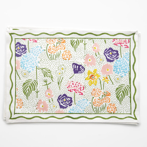 Luxury Customizable Set 4 Anti-Slip Cotton Printed Rectangle <b>Place</b> <b>Mats</b> Floral Leaf Pattern <b>Woven</b> Home Party Outdoor Dining - Product Image 1