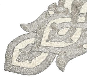 Christmas Decorative and Leaves Design Beaded <b>Runner</b> Placemat <b>Dining</b> <b>Table</b> Fancy Mat Handmade Decorative <b>Runners</b> for Wedding - Product Image 5