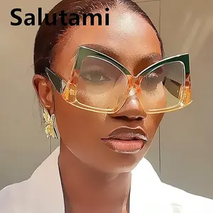 Nouvelle Arrivée Lunettes de Soleil Papillon Oversize Originales avec Nœud, Verres Dégradés, Légères, Style Œil de Chat Zèbre, Orange Blanc Vert Rouge - Product Image 5