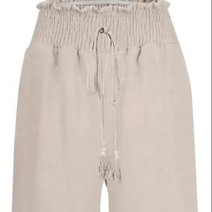 กางเกงผ้าแคนวาสสีกลางเอวสูงของผู้หญิงกางเกงทรงคาร์โก้แบบลำลองมีกระเป๋าหกกระเป๋าผ้าแคนวาสสีเข้มออกแบบได้ตามต้องการ - Product Image 3