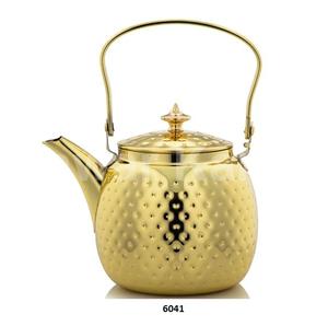 Hammered Gold Stainless Steel Tea Serving <b>Kettle</b> Pot With Lid & Handle Decorative Tea Pot For Home Hotel & Restaurant Decor - Product Image 6