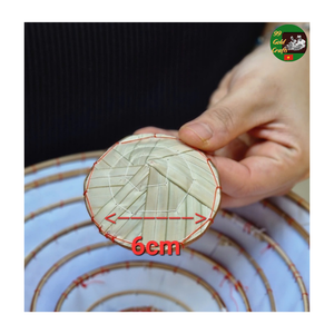 Mini chapeau conique non la pour la décoration artisanale DIY, chapeau vietnamien en paille de bambou conique uni imperméable - Product Image 6