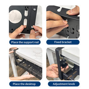 조정 가능한 텔레스코픽 케이블 관리 트레이 사무실 책상 아래 수납 정리함 도구 와이어 정리함 드릴링 필요 없음 - Product Image 5