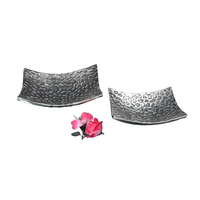 Vente chaude Double Tone Salade Fruits Chocolat Noix Servir En Aluminium Durable Cuisine Moderne Fête De Mariage Plat Décoratif Bol