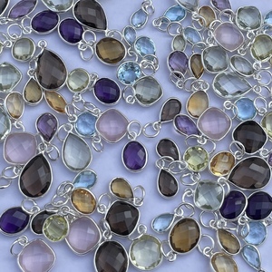 8mm 10mm Natural amatista citrino cuarzo rosa Rojo Negro Blanco verde facetado piedras preciosas colgantes piedra natal lindos dijes chapados en oro - Product Image 1