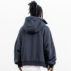 Ropa de algodón de peso pesado vintage Sudadera con capucha boxy Sun Fade Sudadera con capucha de gran tamaño French Terry Cropped Zip up Hoodies - Product Image 2