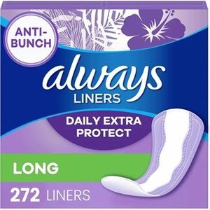 Protectores Diarios Extra Protect, Largos, Sin Perfume, 272 Unidades (2 Paquetes de 136) - Product Image 1