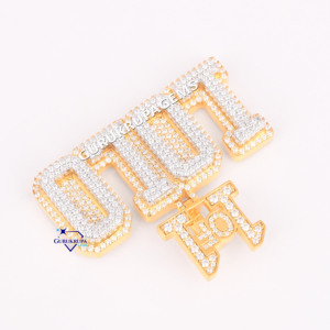จี้เพชรรูปเม็ดกลมสีขาวทองคำขาว14Kt โตขึ้นออกแบบได้ตามต้องการความใสระดับ VVS - Product Image 4
