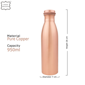 Botellas de agua de cobre puro de alta calidad disponibles en diferentes estilos con botella de agua de embalaje Premium - Product Image 3