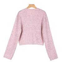Cardigan court tricoté fin pour femme, col en V, manches longues boutonnées, couleur unie, anti-plis, collection automne, vente chaude