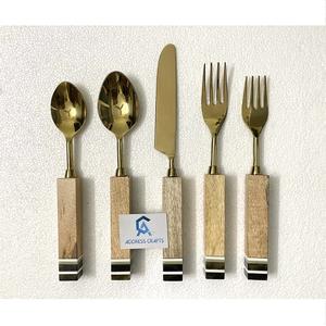 Ensemble de couverts en or de luxe avec poignée en résine Couverts de style unique pour la maison Hôtel Vaisselle de mariage pour les fêtes Couverts de mariage - Product Image 5