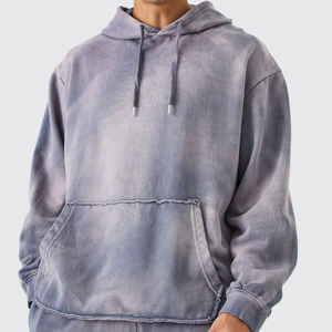 Ensemble survêtement personnalisé 100% coton pour homme, effet délavé au soleil, respirant, en molleton français surdimensionné, 2 pièces, personnalisé pour l'hiver - Product Image 4