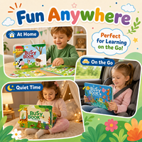 Livre d'activités pour tout-petits, directement de l'usine, livre silencieux, jouet d'apprentissage sensoriel Montessori, tableau à velcro réutilisable, personnalisation OEM