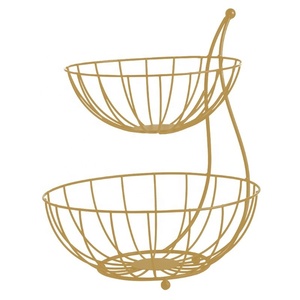 Escurridor de fruta de dos niveles para cocina, cesta de frutas de diseño sostenible, elevado, dos niveles, pies redondos - Product Image 5