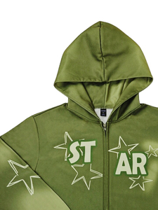 Survêtement évasé streetwear 2026 avec logo personnalisé, délavage acide et appliqués vieillis - Product Image 4