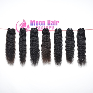 Extensions de cheveux humains indiens bruts d'origine naturelle, aspect naturel, ondulées, non traitées, cuticules alignées, vente en gros à prix avantageux - Product Image 1